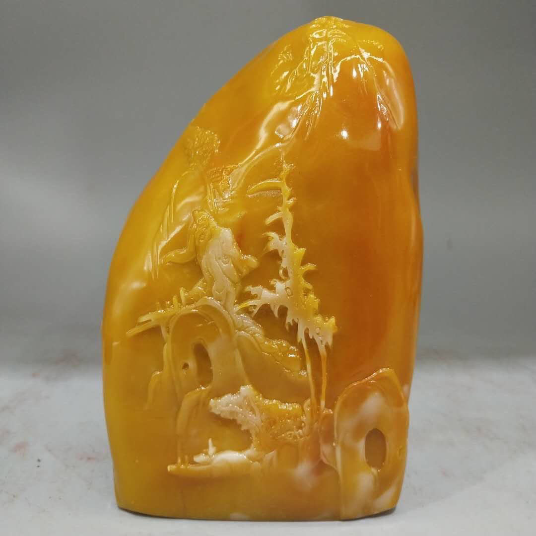 雕刻工艺品芙蓉石摆件仿玉石山水芙蓉石摆件精品寿山石风水摆件