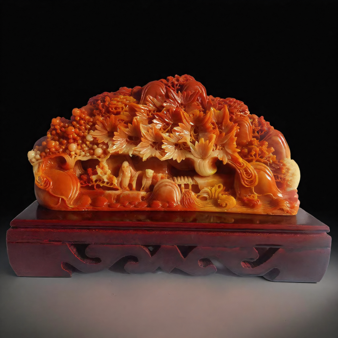 仿寿山石摆件精品石雕芙蓉石精雕佛像雕刻客厅奇石工艺品精雕石雕