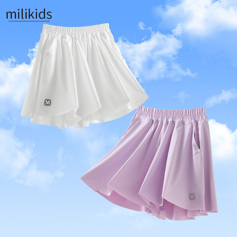 女童冰丝运动短裤外穿裤裙夏季儿童夏装速干裤子薄款女孩大童裙裤