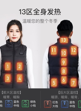智能羽绒全身自发热充电马甲冬季