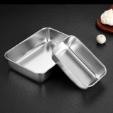 Пищевая сорта 304 из нержавеющей стали прямоугольная прямоугольная овощная блюда Плоская дна коробка Tritramisu Приготовленная утиная шея поднос