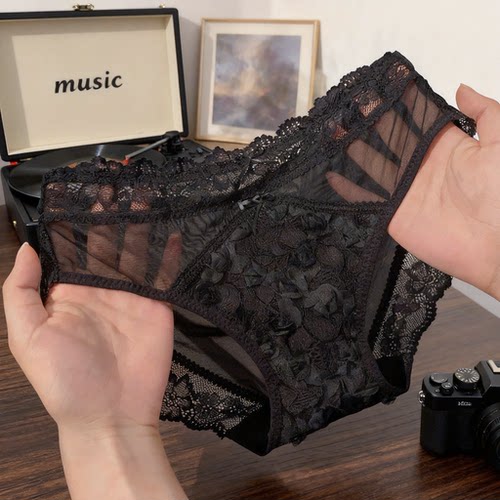 高颜值小仙女性感蕾丝内裤女纯棉裆 2026 新款禁欲系少女三角裤