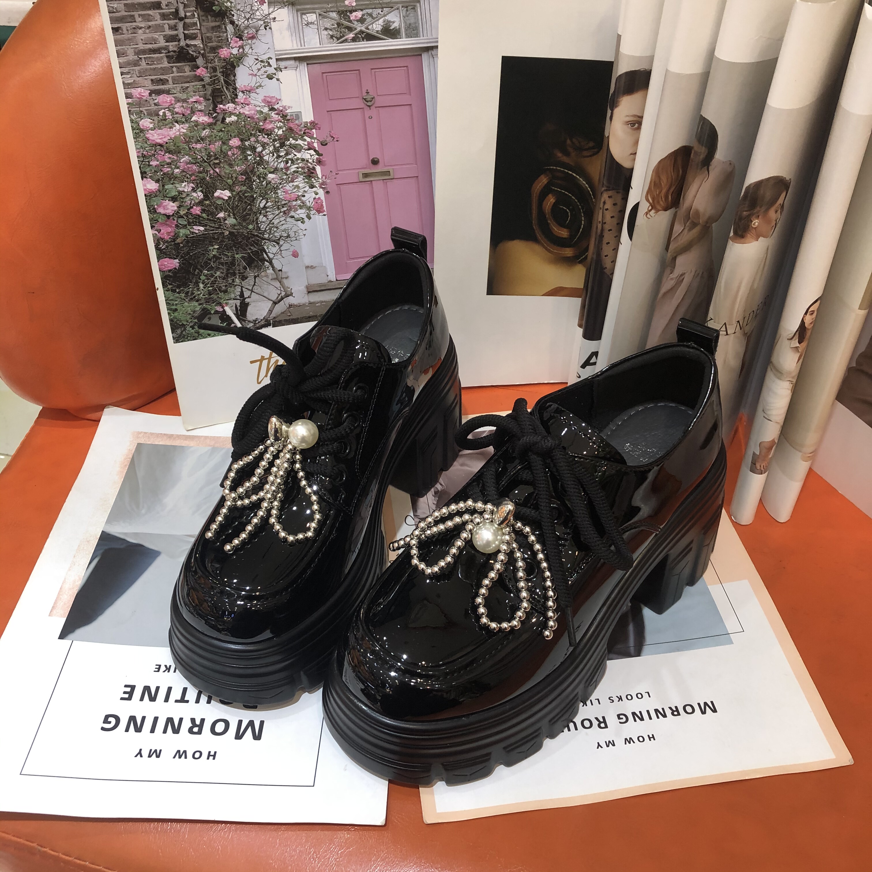 小个子乐福鞋女2025新款时尚学院风厚底圆头单鞋系带英伦小皮鞋女,女鞋,深口单鞋,淘宝优惠券,粉丝福利购,淘宝优惠卷