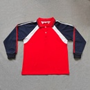 长袖 定做夏季 大红拼藏蓝翻领T恤POLO衫 运动长袖 上衣 男女校服同款
