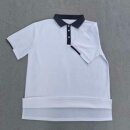 男女校服同款 休闲T恤衫 运动短袖 大小码 白色开叉POLO衫 定做夏季