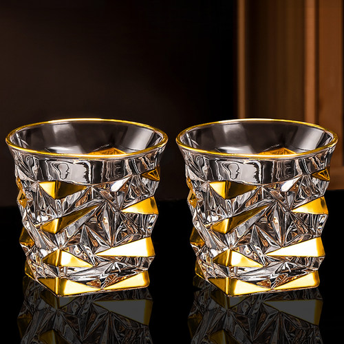 金边ins家用水晶玻璃啤酒杯