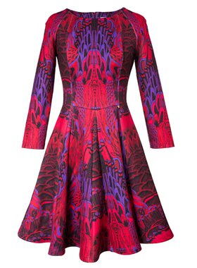 国内线下古源专柜代购羽毛花九分袖连衣裙 非质量问题no退no换