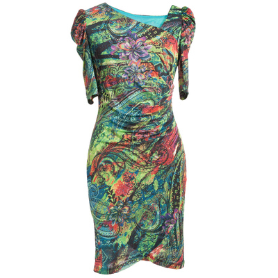 线下古源专柜代购腰节打皱连衣裙