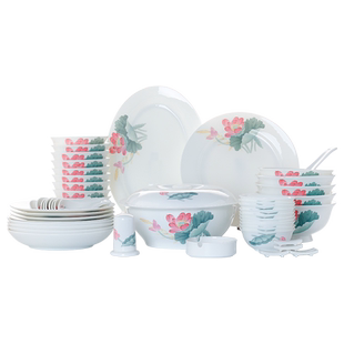 云火窑醴陵陶瓷餐具套装烫煲饭碗菜盘送礼中式和气生财皮盒包装