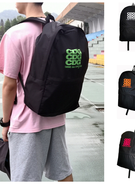 现货日系潮牌CDG川久保龄男女休闲背包百搭防水字母情侣双肩包潮
