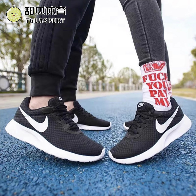 Nike耐克男鞋夏季TAN JUN透气女鞋黑白休闲运动跑步鞋812654-011