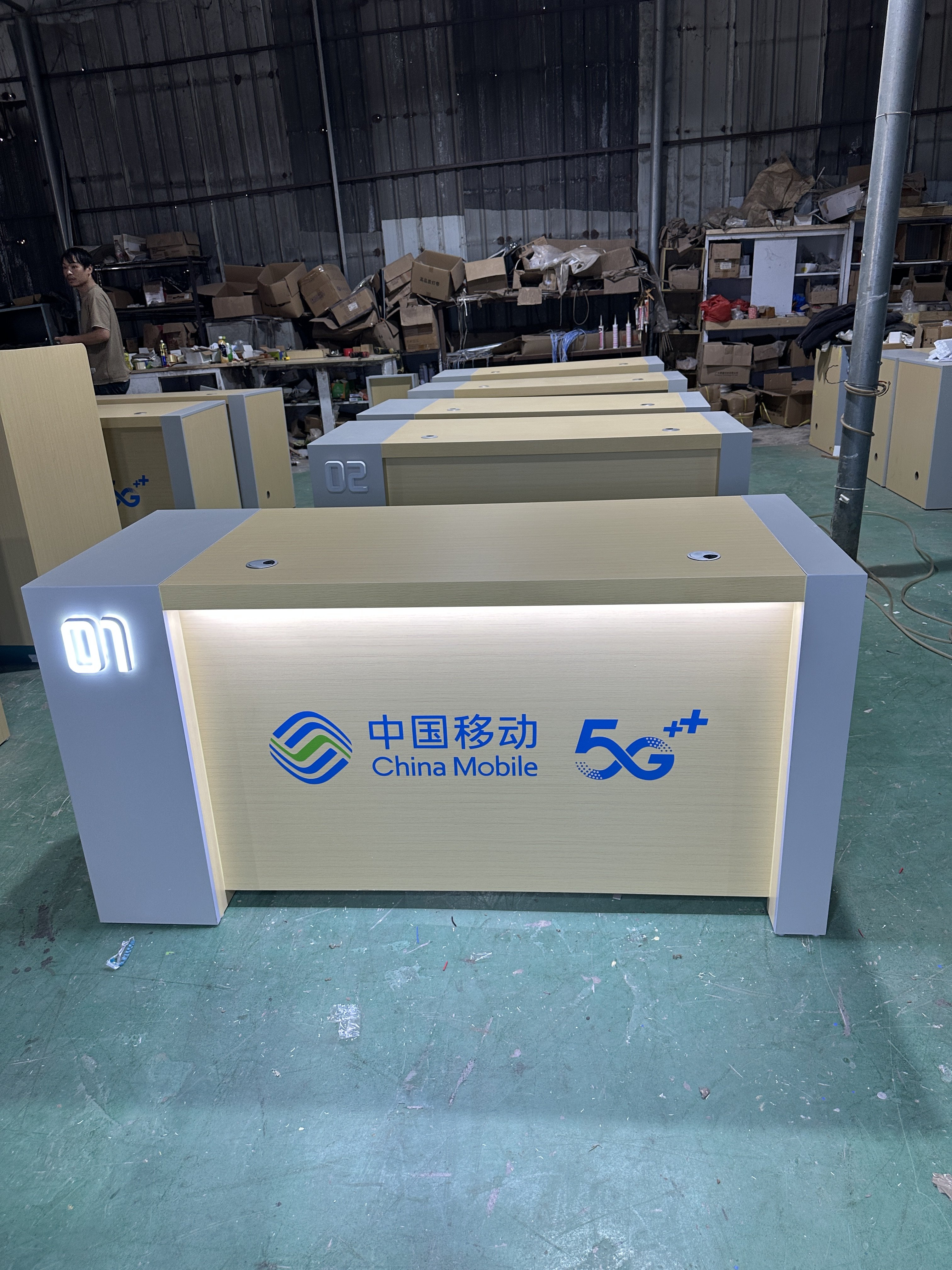 移动电信联通营业厅5G业务受理台接待收银台服务前台柜平面业务台