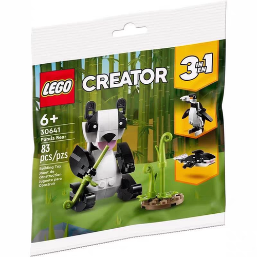 LEGO乐高30641大熊猫拼包拼砌包2023年限定新款三合一动物正版
