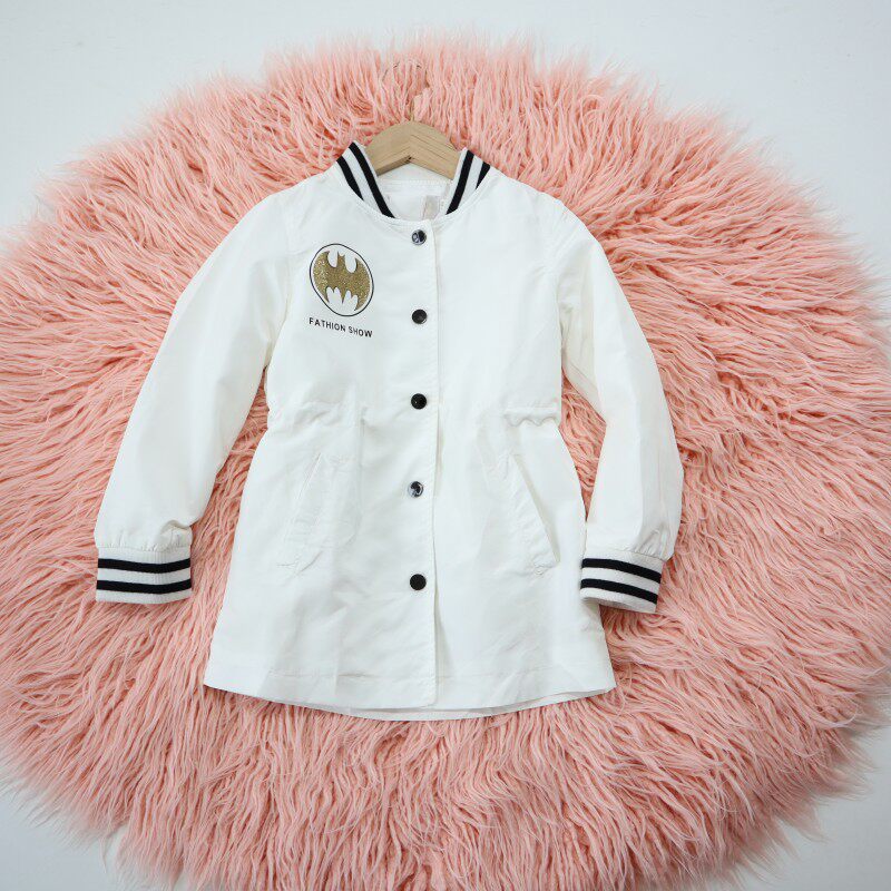 120-160 사이즈 여아 중대형 아동용 프린트 허리 점유 재킷 여아용 가을 다목적 새 외투 상의