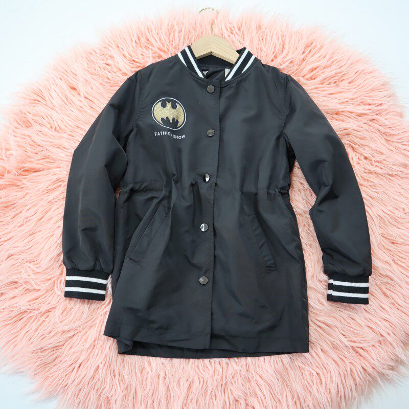 120-160 사이즈 여아 중대형 아동용 프린트 허리 점유 재킷 여아용 가을 다목적 새 외투 상의