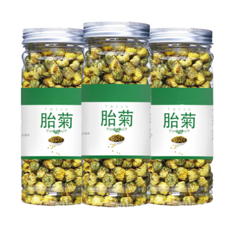 夏日茶饮菊花茶花茶胎菊罐装杭白菊泡水喝养生散装大朵金丝皇菊