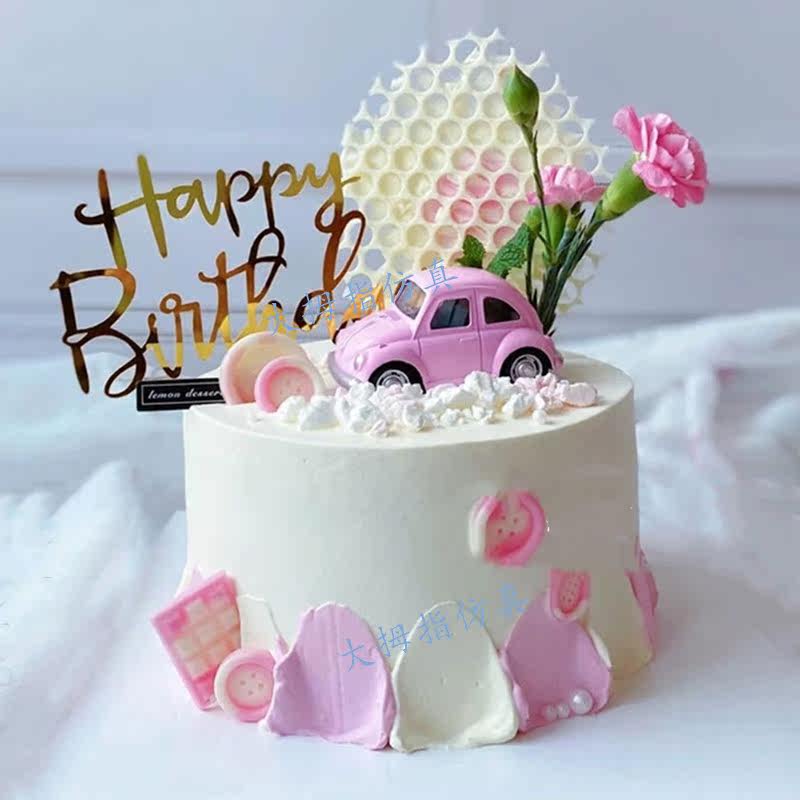 网红小公主小女孩生日蛋糕模型 篮球小汽车仿真蛋糕 米老鼠狗狗款