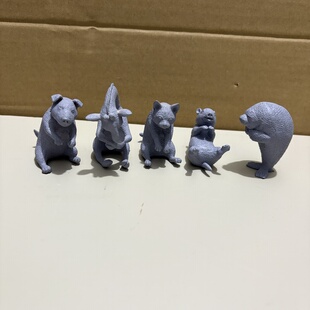 3.5元1个正版散货素色似动物奇谭拟人动物可爱小摆件