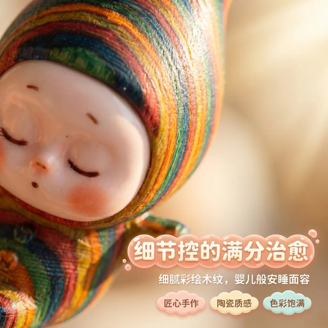 彩虹木睡梦精灵可爱包挂件