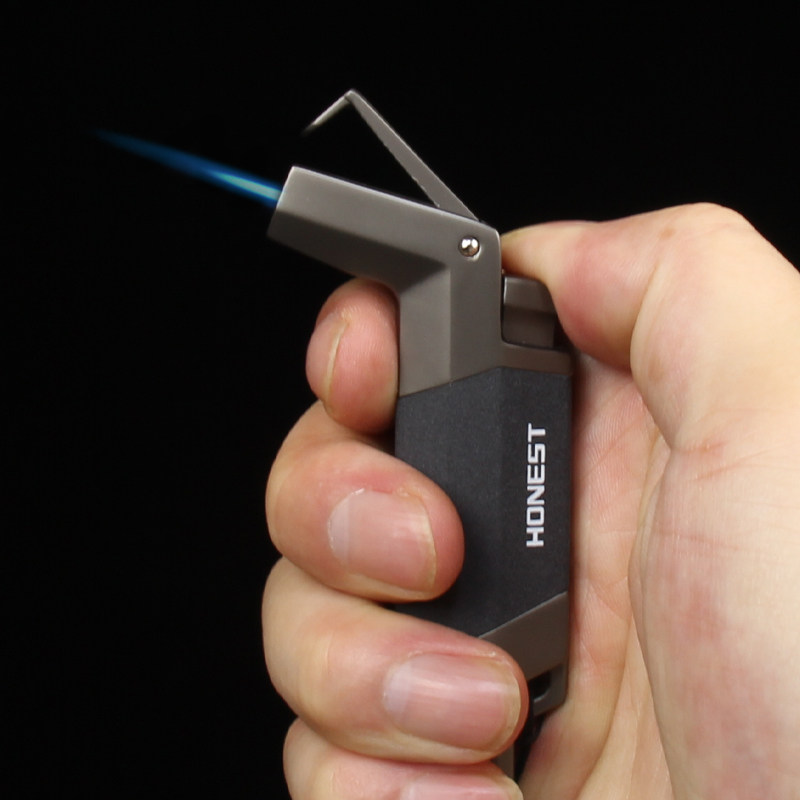 百诚金属气体直冲防风打火机充气蓝焰个性潮男创意礼品便携点烟器