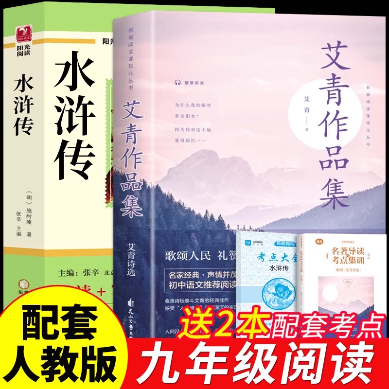 水浒传艾青诗选正版简爱儒林外史正版完整版九年级上册名著书籍