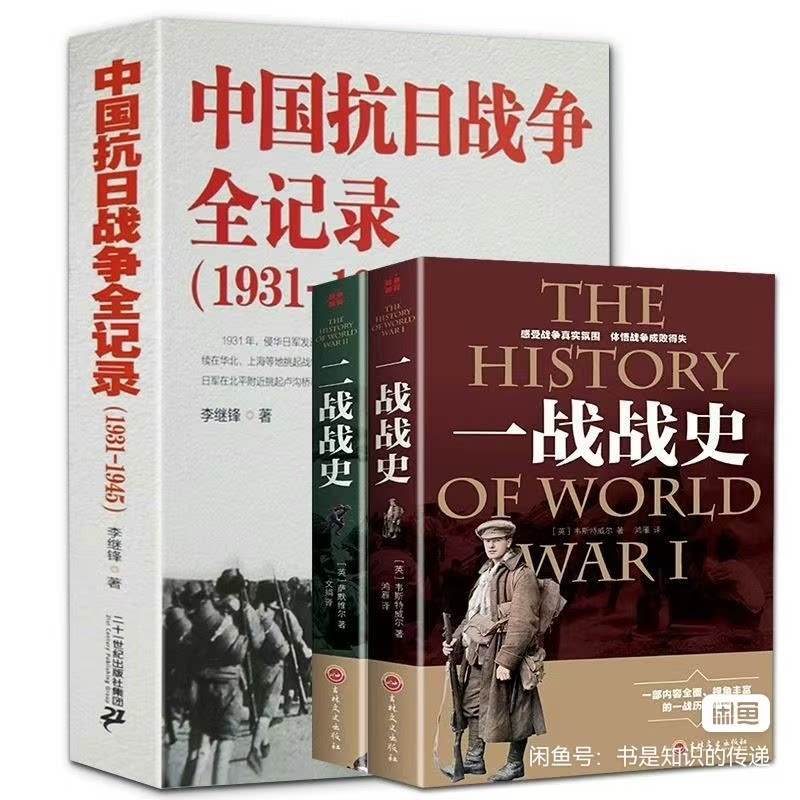 全3册 中国抗日战争全记录1931-1945史抗战书籍+一战二战战史 当代史南京大屠杀中国近代史南京保卫战历史书抗战书籍中国历史通史