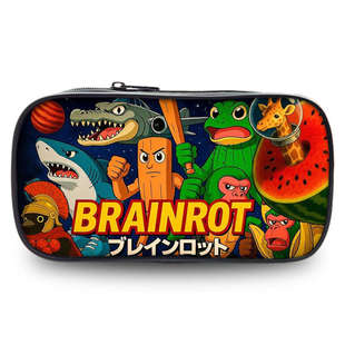 木棍人笔袋BRAINROT印花笔袋 TRALALERO 中小学生大容量文具盒