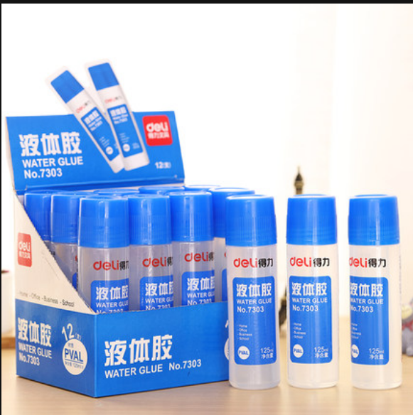 得力液体胶水7303 通用学生美工胶水 办公胶粘用品 125ml