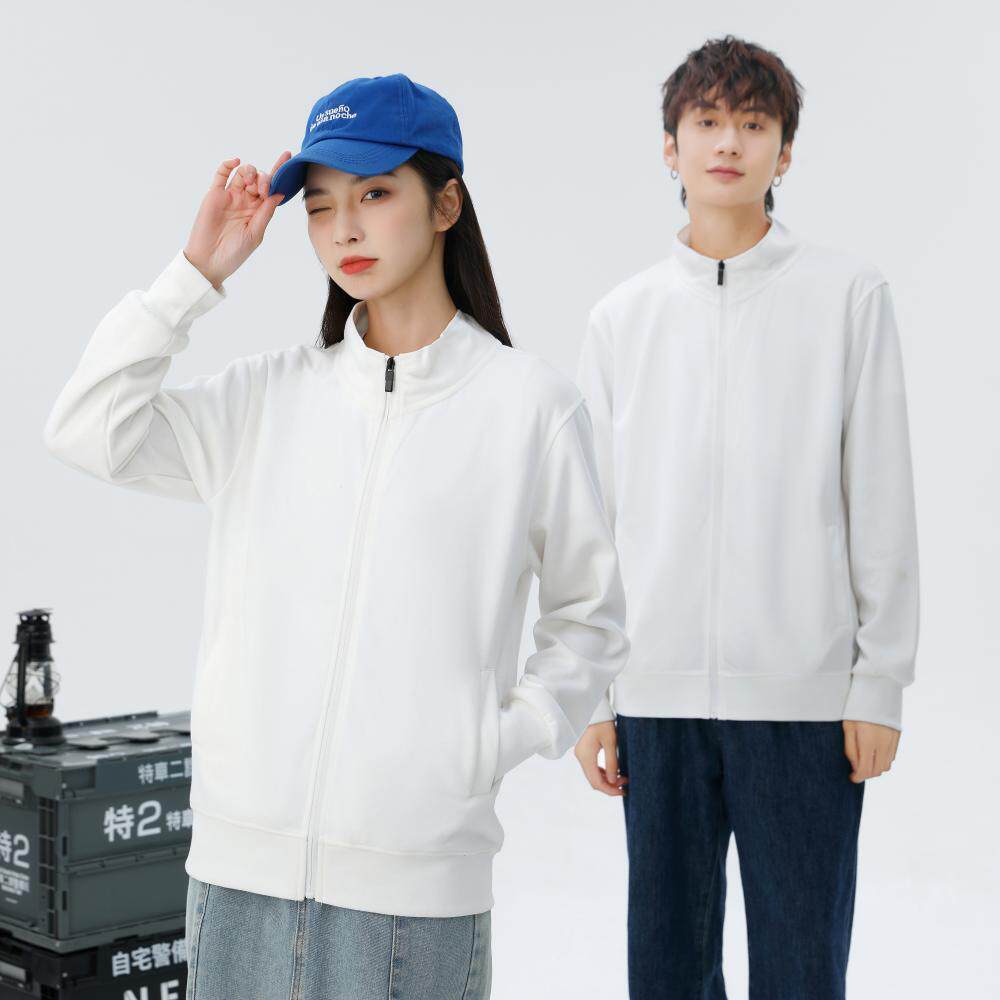 春秋青少年白色立领外套学生班服