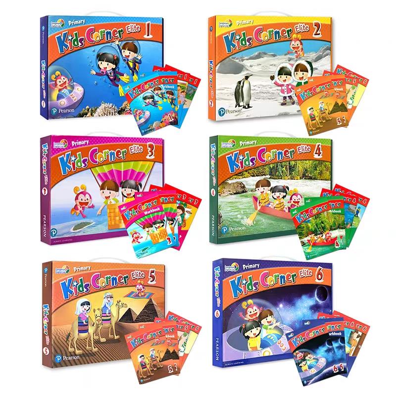 原版进口kids corner 1 2 3 4 5 6级别香港地区朗文培生出版社少儿英语直通车学生套装含书本+练习册+绘本软件赠测试小学英语教材