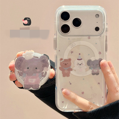 适用三星s26s25s24s23s22s21U手机壳note10+小熊厨师小象s20fe磁吸支架s8s9网红超火s10时尚A53a72A55a42A71