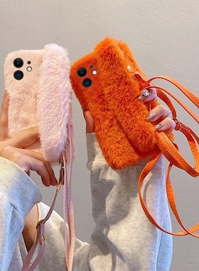 适用vivox200x100y300手机壳T1t2毛绒橙色s30s20s19s18s17s16毛茸腕带x300x90x80x70x60可背斜挎s15s12x50x30