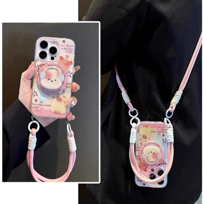 适用oppoA58a57手机壳A1a2A3A5磁吸支架a93a95a96a97可拎手绳A32a35A36斜挎A72a92s网红超火r15r17时尚R11r9t