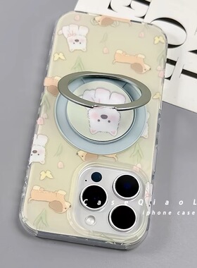 适用oppoA58a57手机壳A1a2A3A5花朵小狗a93a95a96a97旋转磁吸支架A32a35A36A72a92s网红超火r15r17高级R11r9t