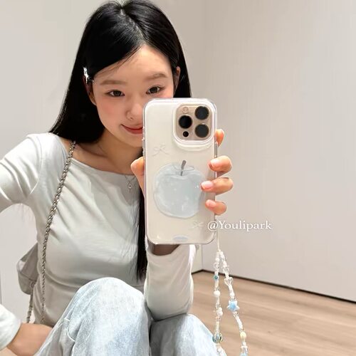 适用华为荣耀300/20/100手机壳90/80/70畅玩50水晶蓝苹果x60v40挂链magic7/6/5/4/3夏日时尚可爱play9T新8tpr