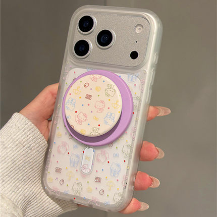 适用opporeno14/13手机壳Findx9/8/7/6/5/3彩线条kt磁吸支架Reno10/9卡通可爱4se磨砂Ace2保护套女k13k12k11