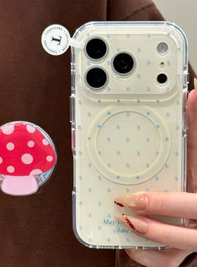 适用oppoA58a57手机壳A1a2A3A5a6s波点英文a93a95a96a97蘑菇磁吸支架A32a35A36新A72a92s网红超火r15r17R11r