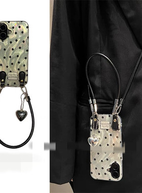 适用小米15手机壳turbo4红米note14/13/12羽纱波点civi3/2/4pro爱心挂件11T/10/9/8斜挎max网红超火mix小众新