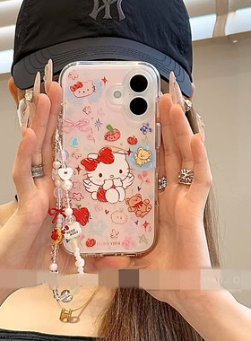 适用华为荣耀300/20/100手机壳90/80/70畅玩50鞠婧祎同款KT猫x60v40链条magic7/6/5/4/3小众高级play9T网红8