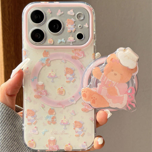适用一加ace6/5手机壳oneplus13/12厨师小熊1+Ace3旋转磁吸支架2v网红超火11R小众高级10T可爱9R时尚turbo6壳