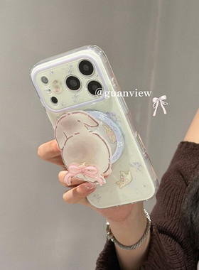 适用vivoy200/y78y35y36y37手机壳y52s碎花小兔y53s旋转磁吸支架y55t时尚y73s网红y76s超火y85y93y70s女z6z5