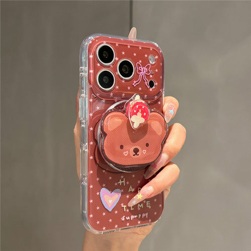 适用一加ace6/5手机壳oneplus13/12草莓熊1+Ace3旋转磁吸支架2v网红超火11R小众高级10T可爱9R时尚turbo6外壳
