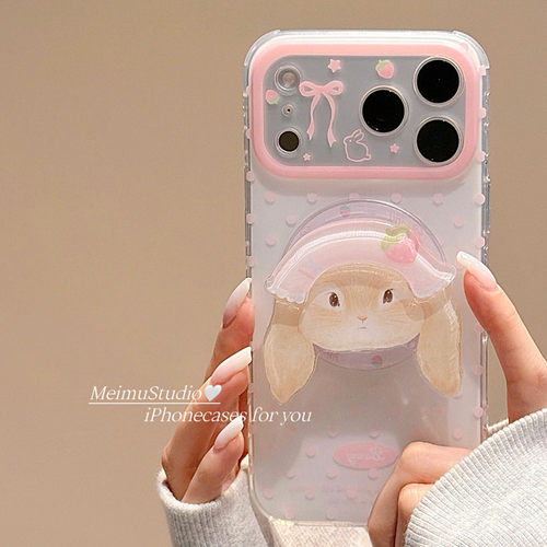 适用红米k90k80k70k60k50k40s手机壳note15/14/13/12/11T粉波点草莓兔k30k20磁吸支架10/9/8/7新turbo5/4时尚