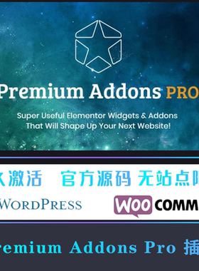 Premium Addons Pro 汉化中文版 Elementor 附属扩展小工具插件