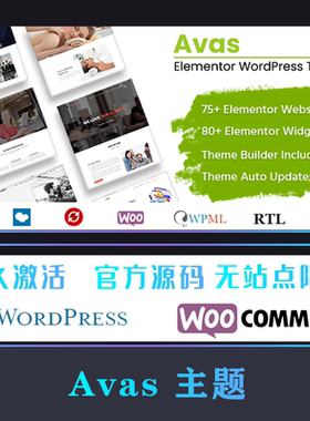Avas WP主题 Wordpress 多用途Elementor轻量级网站模板