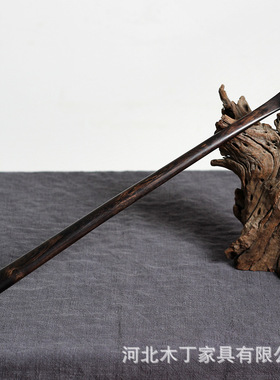 乌木一体无漆痒痒挠紫光檀木加长老头乐 高档家居摆件 抓背