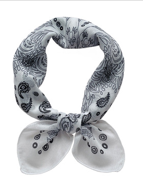 腰果花棉麻小方巾女58x58cm透气吸汗小领巾百搭护颈小围巾包头巾