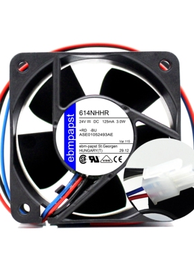原装Ebm-papst  614NHHR 6025 24V 3.0W 6cm厘米散热风扇