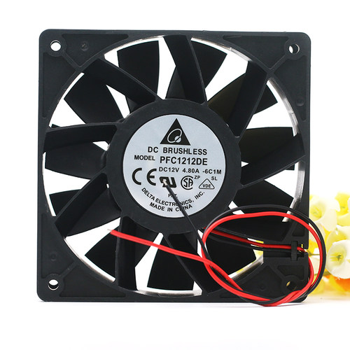 全防水台达4.8A PFC1212DE摩托车油冷机头散热/汽车增压风扇12038