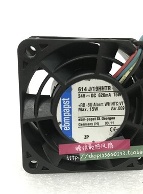 德国 EBMPAPST 614J/19HHTR 6032 24V 620MA 工控 变频器散热风扇